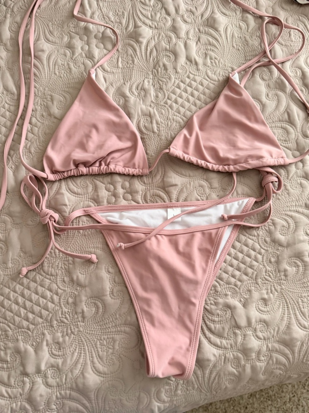 Light Pink Triangle String Bikini Set